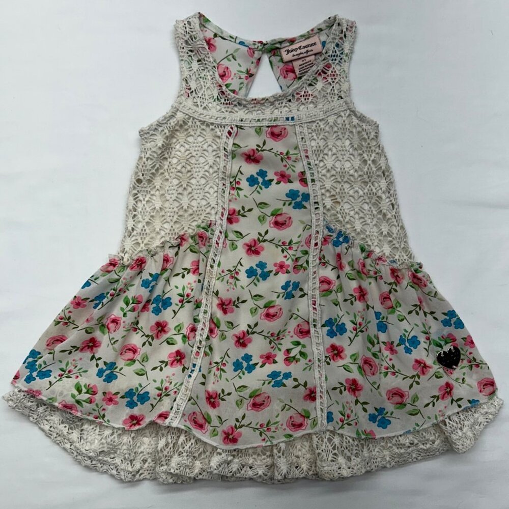 Juicy Couture Girls Dress 3T Floral Crochet
